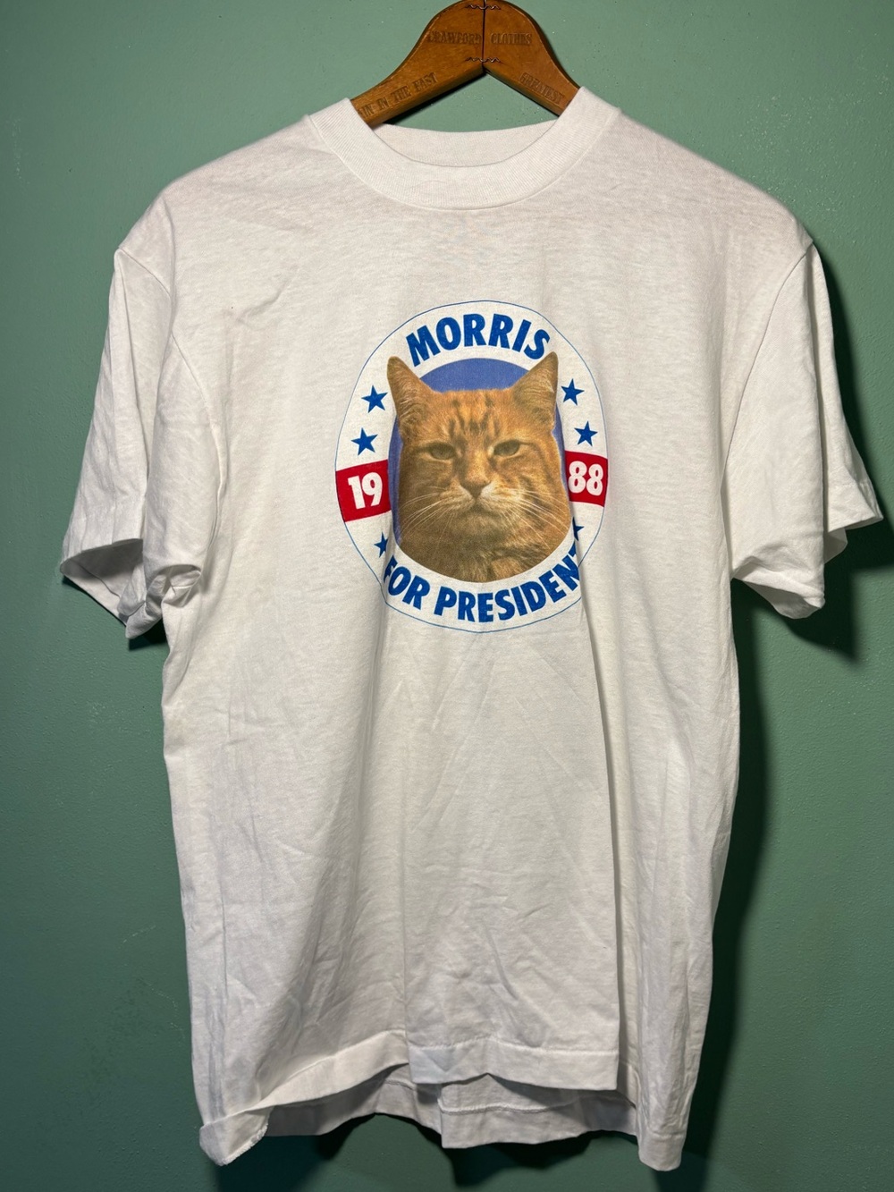 Vintage 80’s Screen Stars White Morris For President Graphic T-Shirt NOS